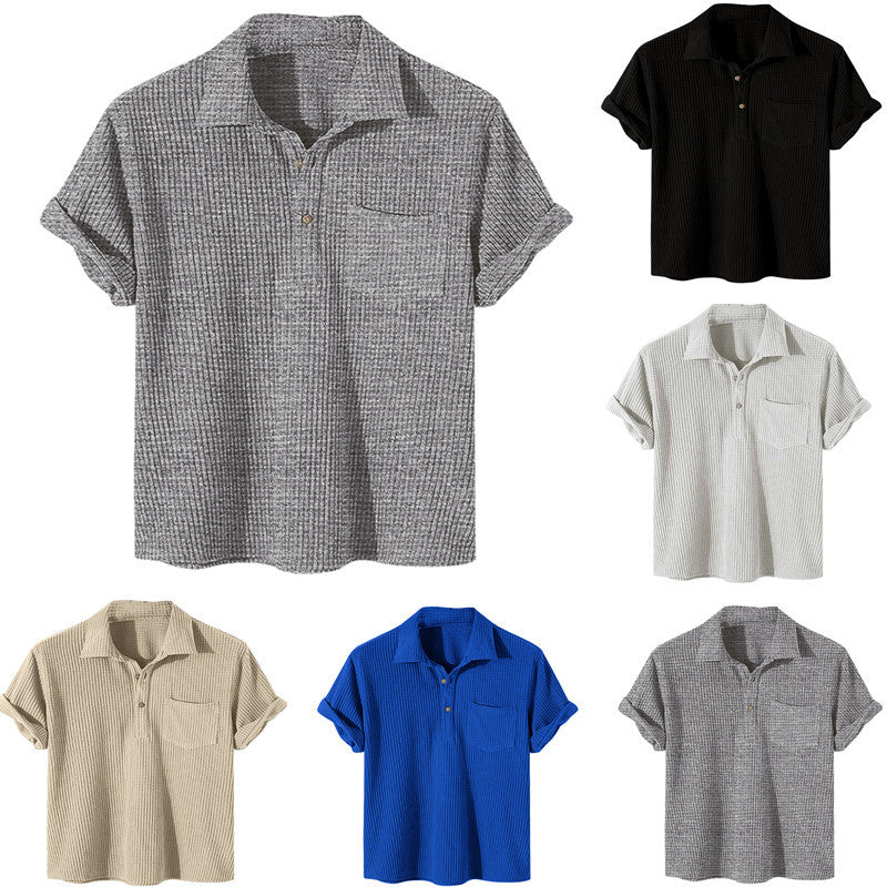 Herren Texturiertes Kurzarm Poloshirt Echoarchiv
