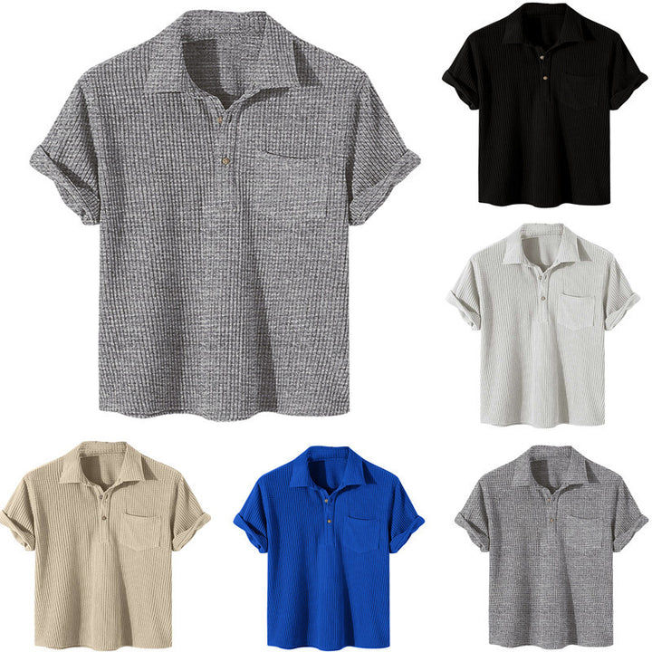 Herren Texturiertes Kurzarm Poloshirt Echoarchiv