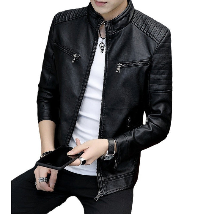 Herren Kunstlederjacke im modernen Biker-Stil Echoarchiv