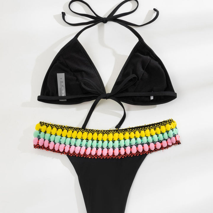 Damen Triangel-Bikini mit farbenfrohen Quasten Echo Archiv
