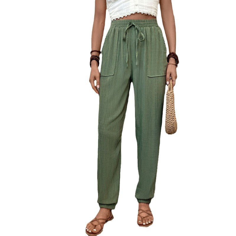 Damen Bequeme Freizeithose mit elastischem Bund und Taschen Echo Archiv