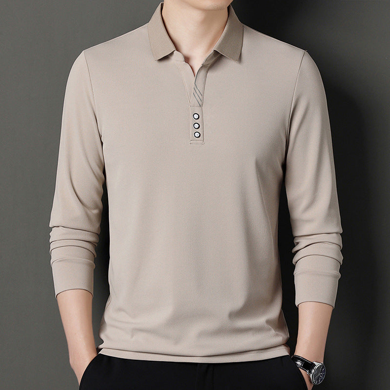 Herren Langarm Poloshirt mit modernen Akzenten und eleganter Knopfleiste Echoarchiv