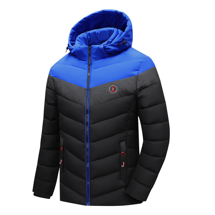 Herren Steppanorak mit Kapuze und wattierter Chevron-Isolationsjacke Echoarchiv