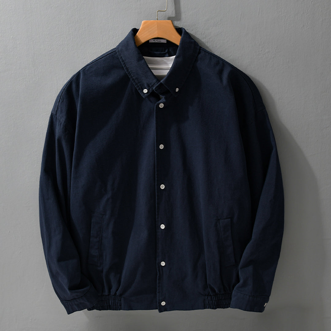 Herren Leichte Baumwoll-Utility-Jacke mit Knopfleiste und elastischem Saum Echoarchiv