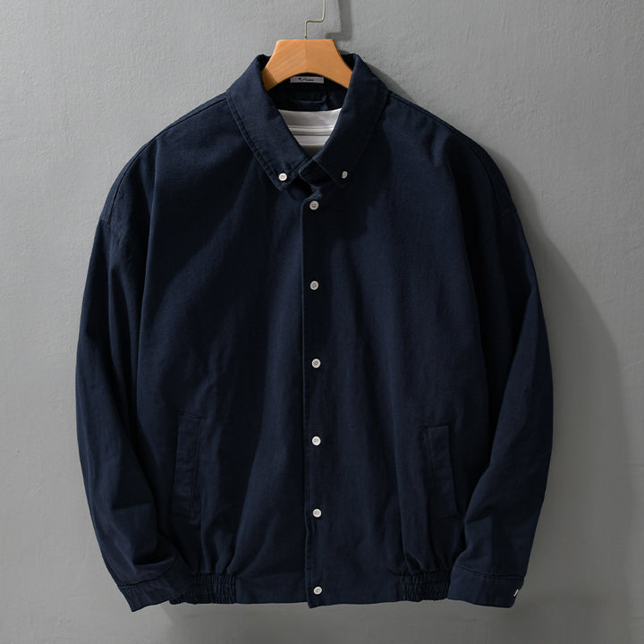 Herren Leichte Baumwoll-Utility-Jacke mit Knopfleiste und elastischem Saum Echoarchiv