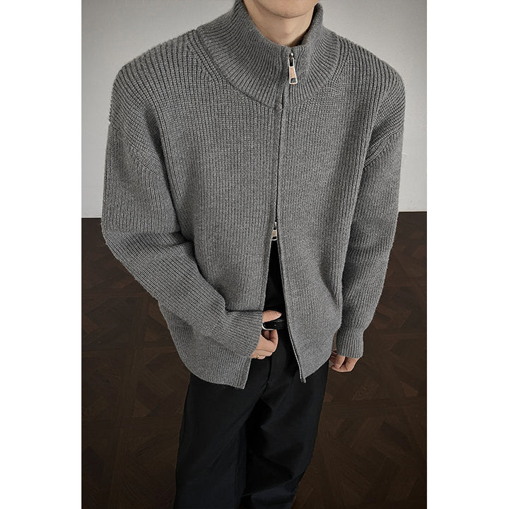 Herrenmode-Cardigan mit hohem Kragen Echo Archive