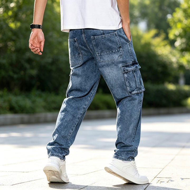 Herren Coole Cargo-Jeans mit elastischem Bündchen Echoarchiv