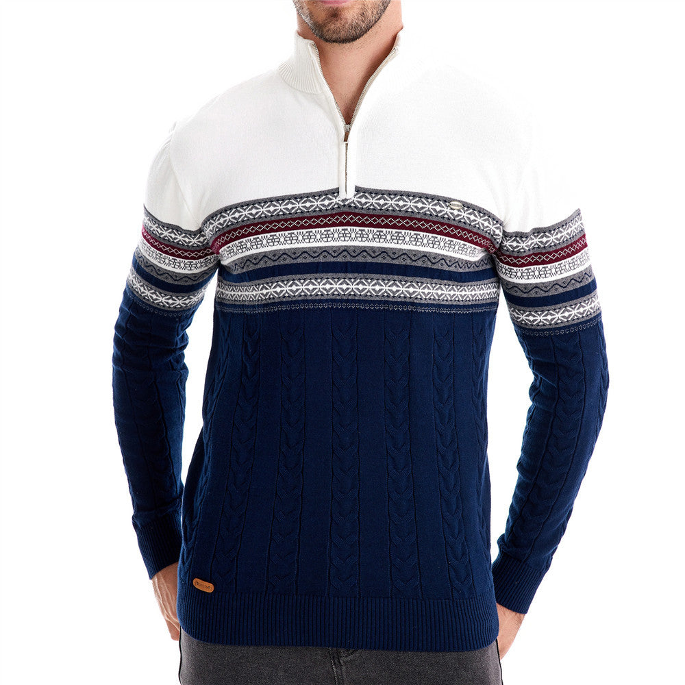 Herren modischer Pullover mit Reißverschluss und strukturiertem Design Echoarchiv