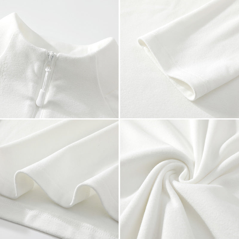 Unisex Oversize-Mockneck-Halbzip-Sweatshirt aus Mikrofleece mit abgerundetem Saum Echo Archiv