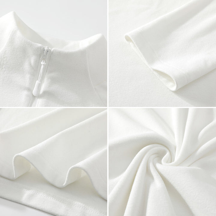 Unisex Oversize-Mockneck-Halbzip-Sweatshirt aus Mikrofleece mit abgerundetem Saum Echo Archiv