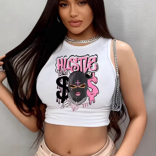 Damen Crop-Top mit auffälligem Grafikdesign Echo Archiv