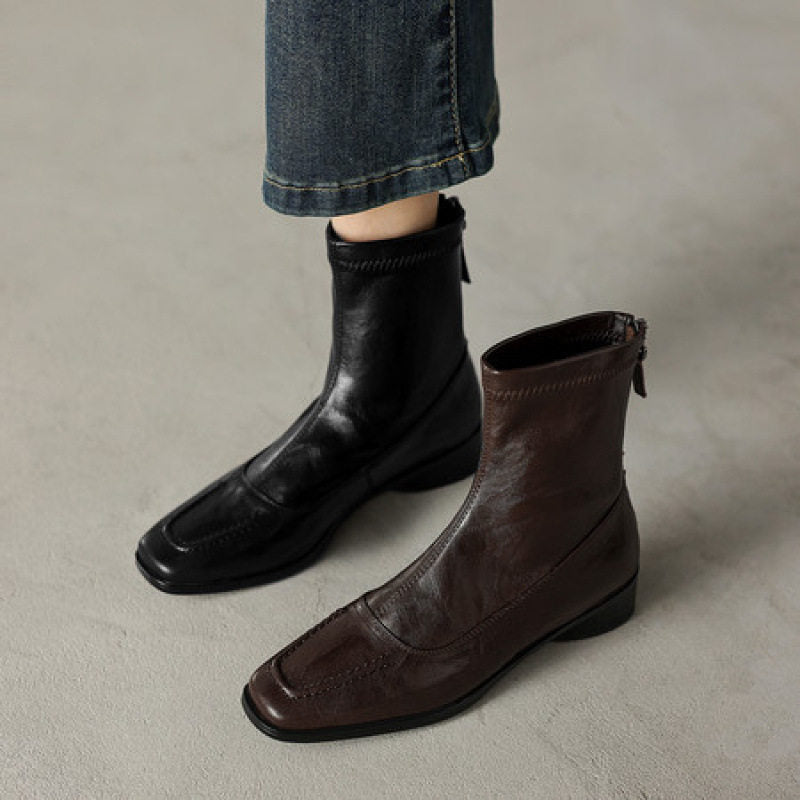 Damen Modische Leder-Stiefeletten mit elegantem Schnitt Echo Archiv
