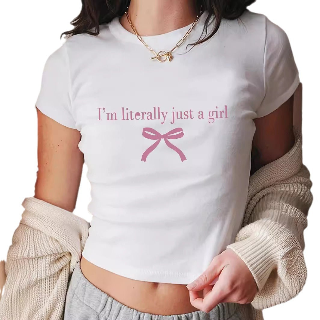 Damen Kurzarm T-Shirt mit aufgedrucktem Lippenmotiv Echo Archiv