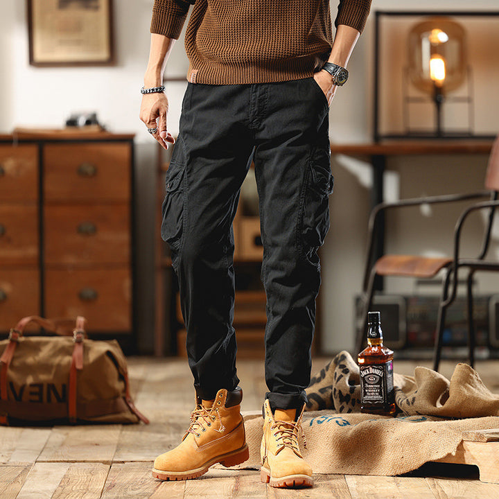 Herren Slim-Fit Cargo-Hose aus Baumwoll-Twill mit Multifachtaschen Echo Archiv