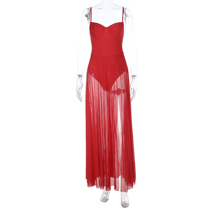 Damen Transparente Maxi-Robe mit elegantem Bustier-Oberteil Echo Archiv