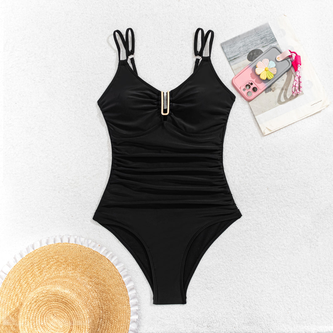 Damen Eleganter Badeanzug mit dekorativem Cut-Out und figurformendem Schnitt Echo Archiv