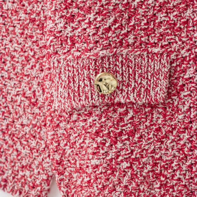 Damen Bouclé‑Strickjacke im Cropped‑Boxy‑Cut mit Zierknöpfen und Pattentaschen Echo Archiv