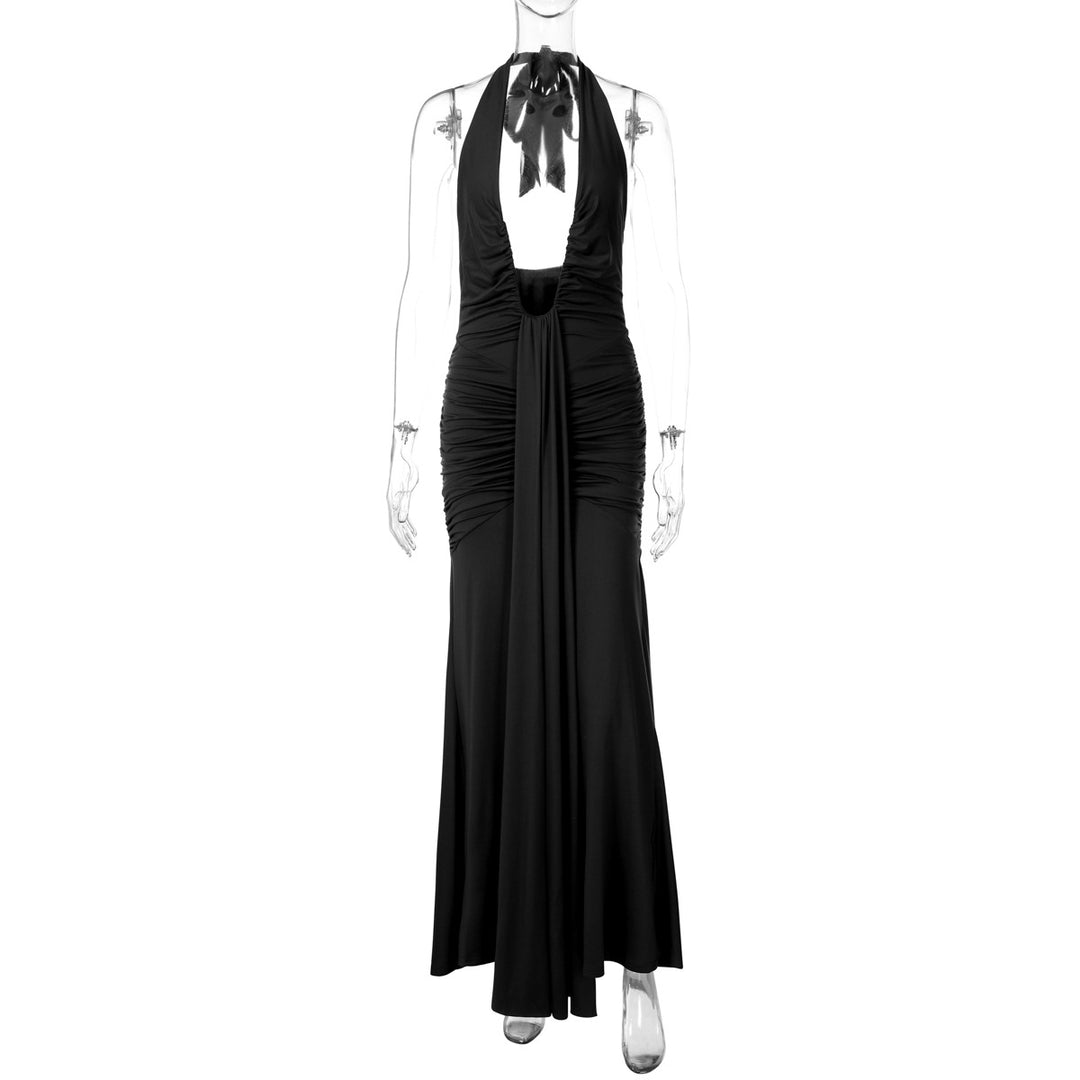 Damen Elegantes Maxikleid mit tiefem Ausschnitt und raffinierten Rüschendetails Echo Archiv
