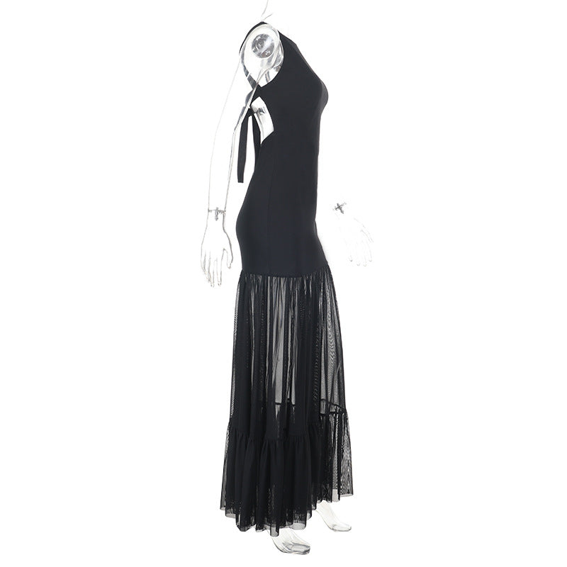 Damen Maxikleid mit transparentem unteren Saum Echo Archiv