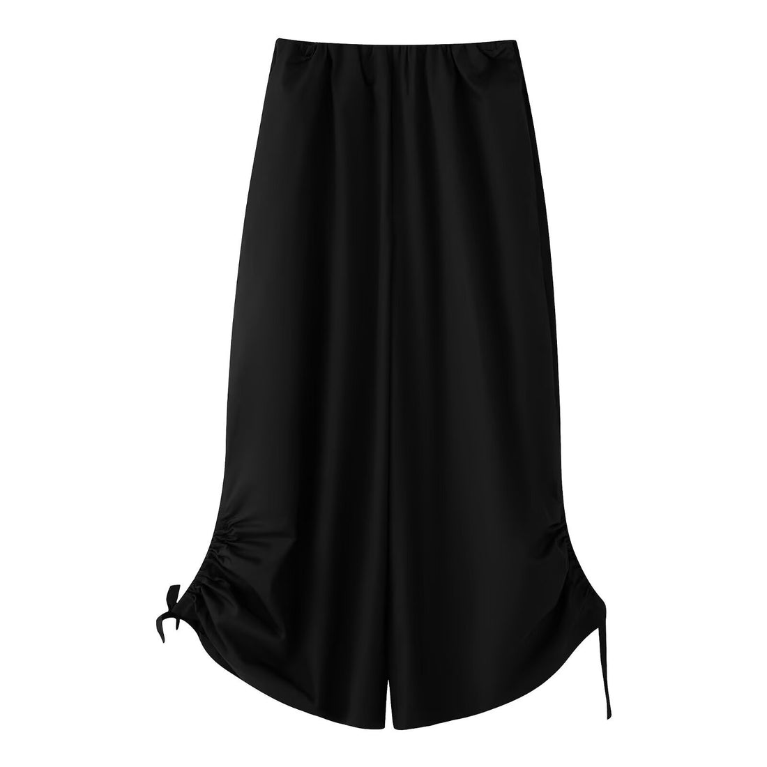 Damen Maxirock aus Satin mit seitlicher Raffung und Bindebändern Echoarchiv