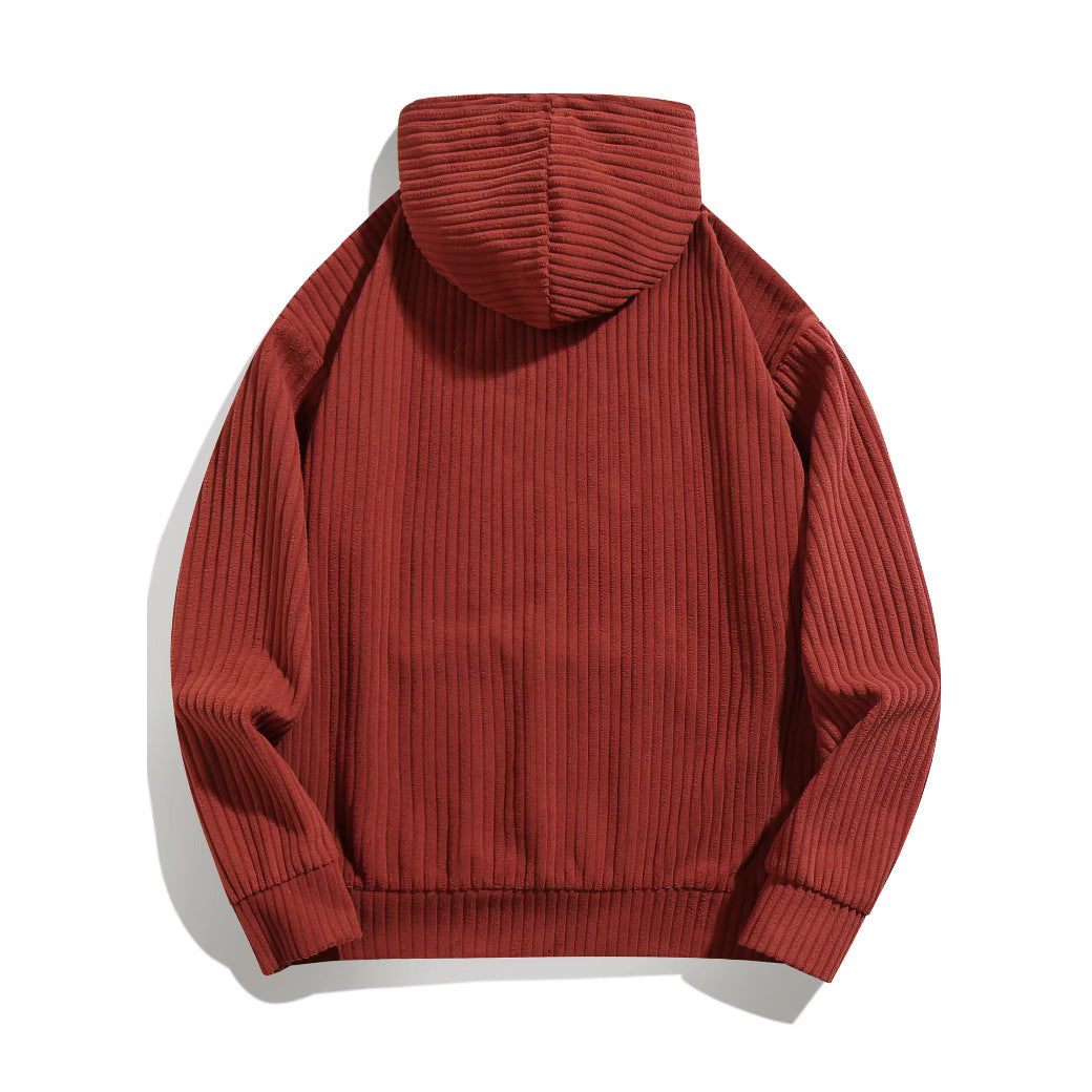 Herren lässiger Kapuzenpullover mit geripptem Design und praktischen Taschen Echoarchiv