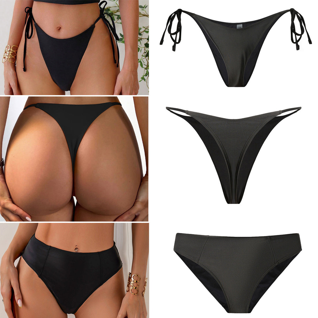 Damen Hochgeschnittener Bikini mit seitlichen Bindebändern – Maréssa