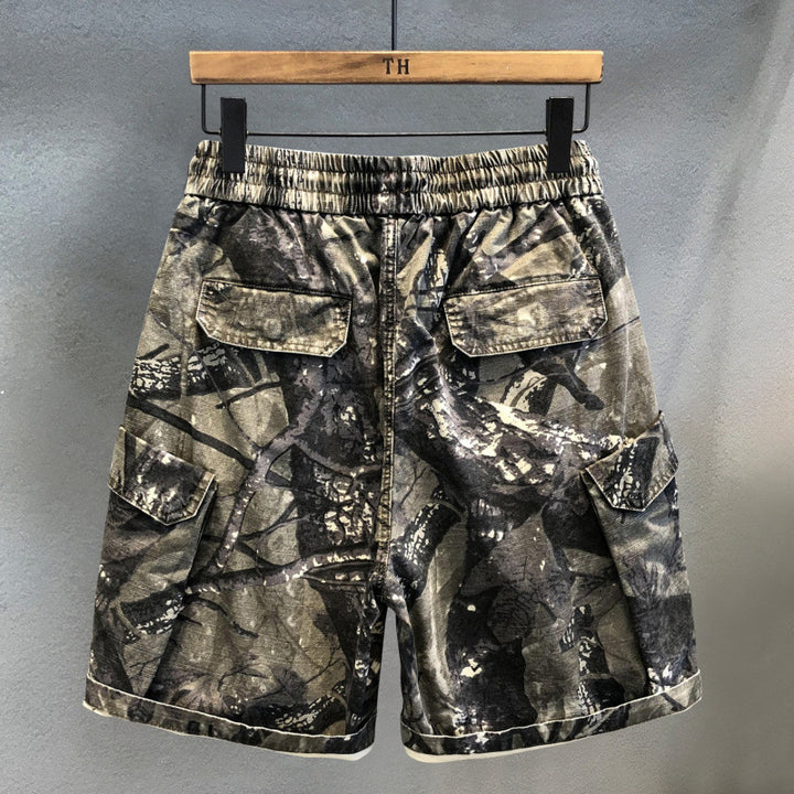 Herren Cargo-Shorts mit praktischem Camouflage-Muster und elastischem Bund Echoarchiv