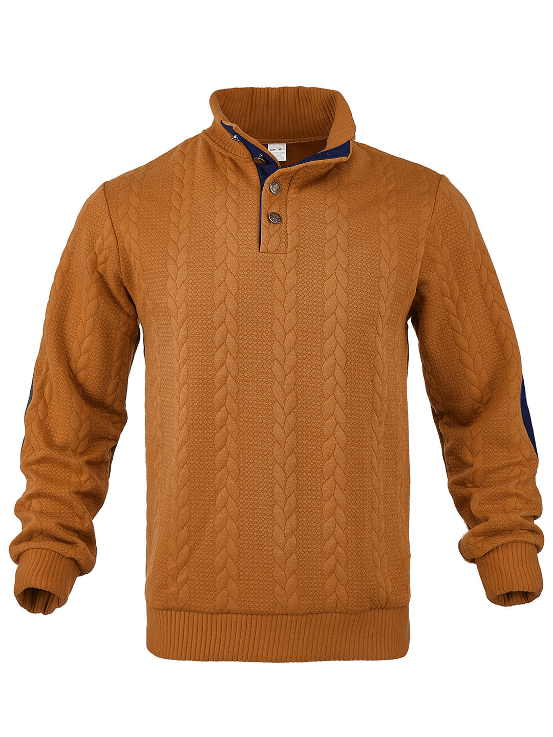 Herren Strickpullover mit hohem Kragen und strukturiertem Muster Echoarchiv