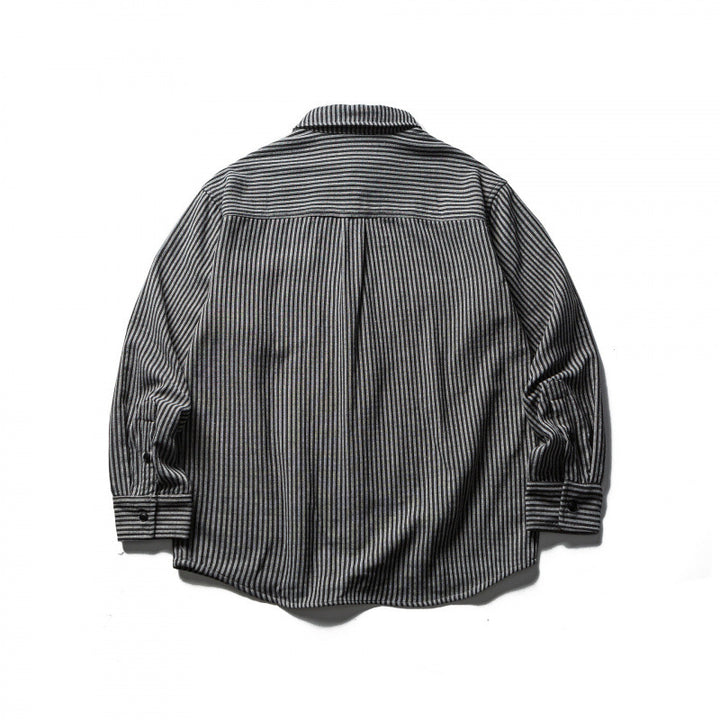 Herren Gestreiftes Oversize-Hemd aus gewaschenem Baumwollmix mit Brusttasche Echo Archiv