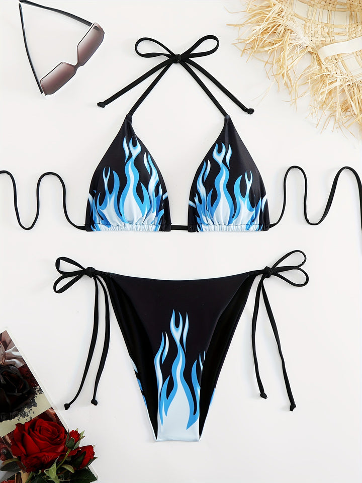 Damen Triangel-Bikini mit feurigem Motiv Echo Archiv