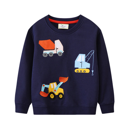 Jungen Sweatshirt mit kreativem Baustellenfahrzeug-Design Echo Archiv