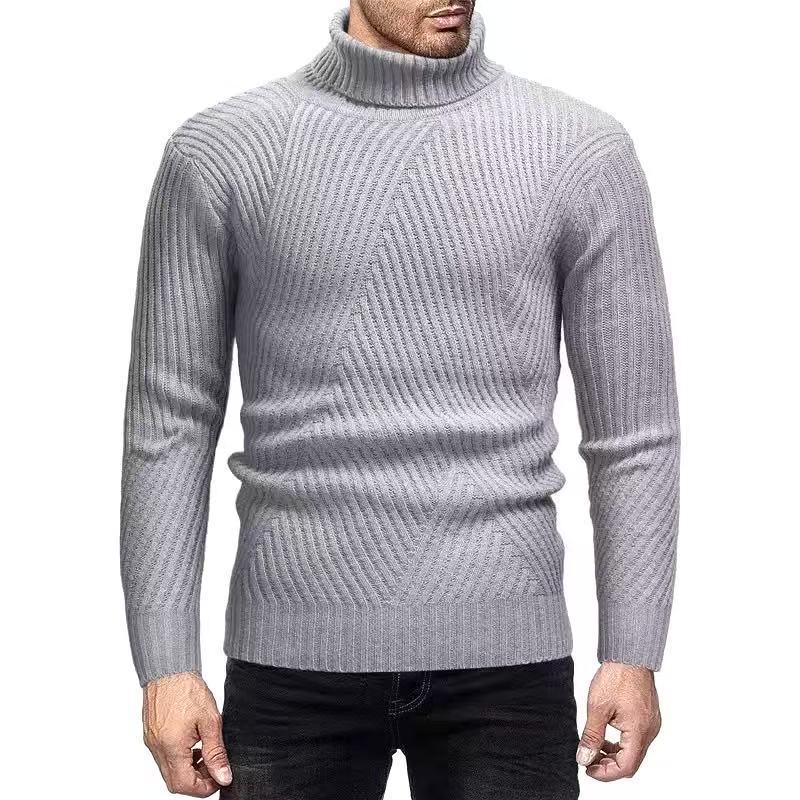 Herren Rollkragenpullover mit gerippter Struktur Echoarchiv