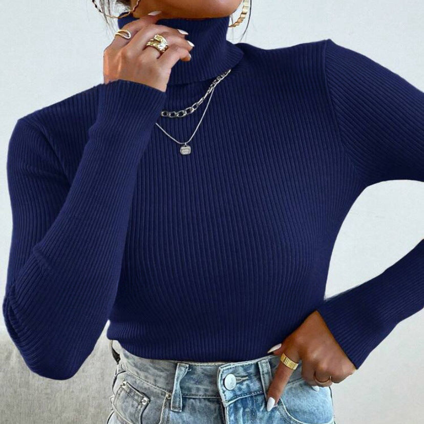 Damen Eleganter Rollkragenpullover mit feiner Rippstruktur Echoarchiv
