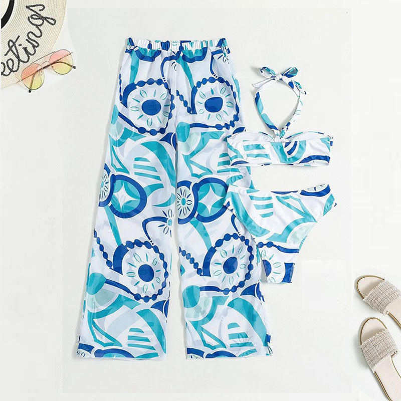 Damen Bikini-Set mit Bandeau-Oberteil und weitem Beinausschnitt Echo Archiv