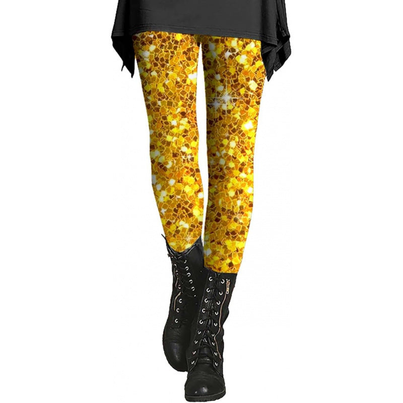 Damen Gemusterte Weihnachtsleggings Echoarchiv