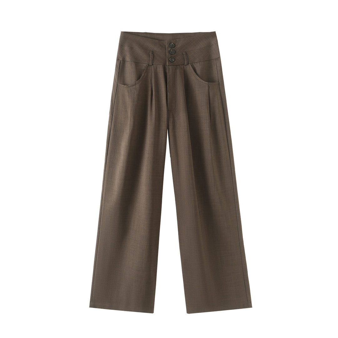 Damen cropped Reversblazer-Set mit kurzem Sakko und Highwaist Weitbein-Hose – Valéne