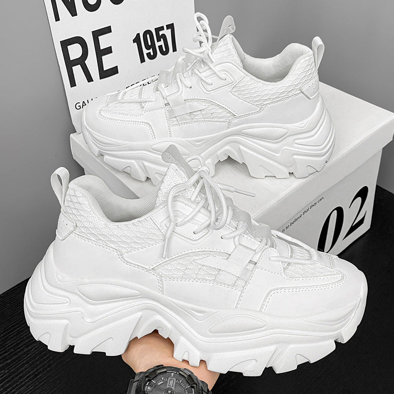 Damen Modische Plateau-Chunky-Sneaker mit strukturiertem Mesh-Overlayer und robuster Profilsohle Echoarchiv