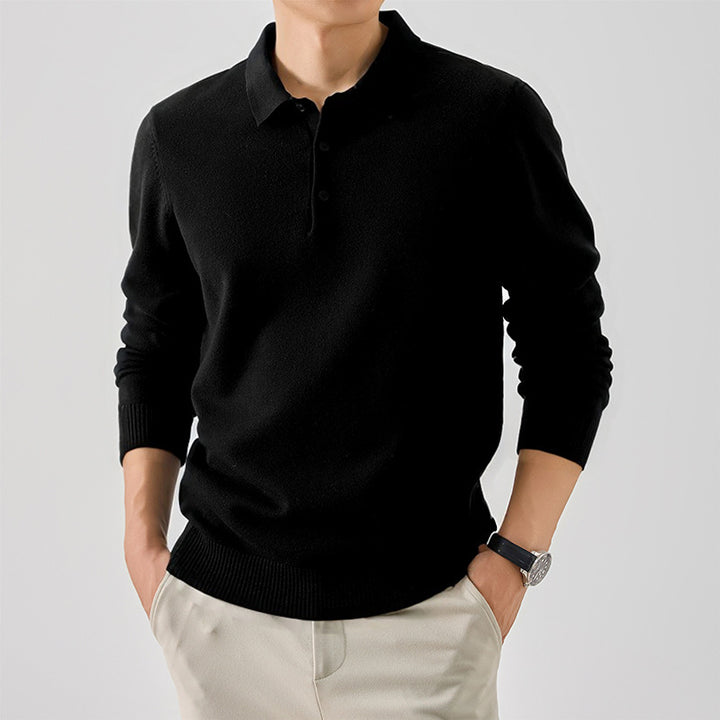 Herren eleganter Polokollektion Pullover aus feiner Baumwolle Echoarchiv
