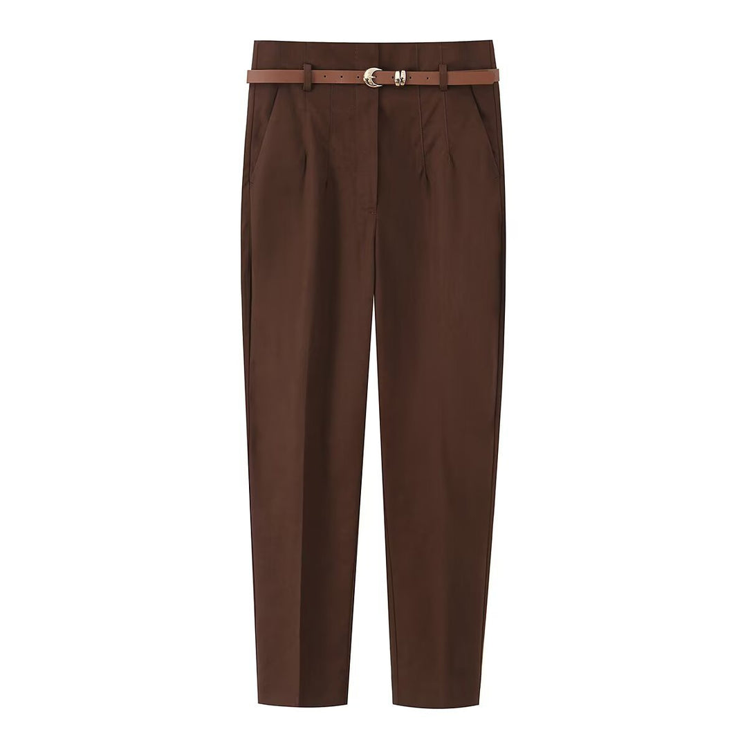 Damen elegante Chinohose mit praktischen Taschen und modischem Gürtel Echo Archiv