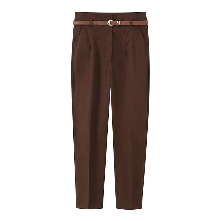 Damen elegante Chinohose mit praktischen Taschen und modischem Gürtel Echo Archiv