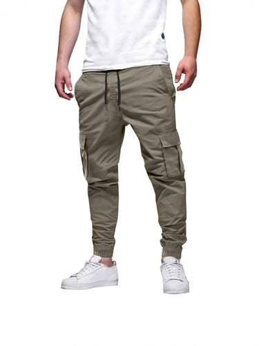 Herren lässige Cargo-Hose mit elastischem Bund und funktionalen Seitentaschen Echoarchiv