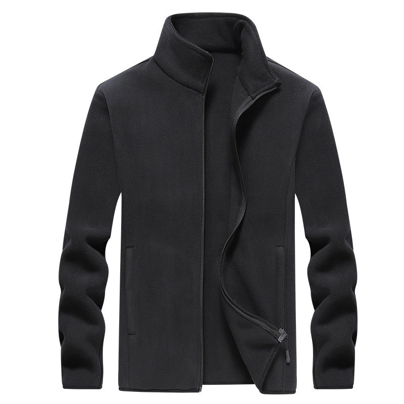 Herren Fleecejacke mit Stehkragen, durchgehendem Reißverschluss & Eingrifftaschen Echoarchiv
