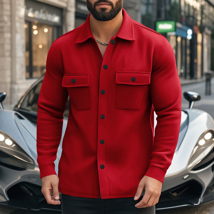 Herren modische Flanelljacke mit praktischen Taschen Echoarchiv