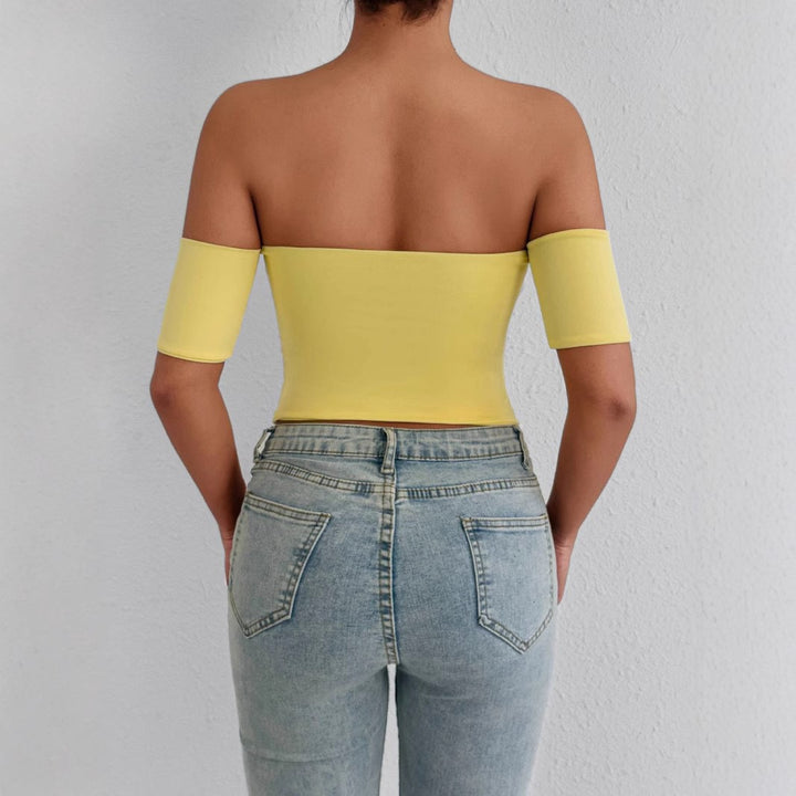 Damen Off-Shoulder Top mit figurformendem Schnitt Echo Archiv