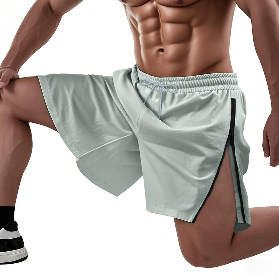 Herren Sportliche Funktionsshorts mit seitlichem Reißverschluss und elastischem Bund Echoarchiv