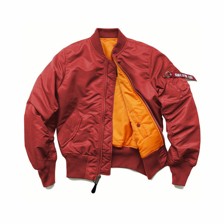 Herren Flight-Bomberjacke mit kontrastreichem Innenfutter, Utility-Ärmeltasche und gerippten Bündchen Echoarchiv