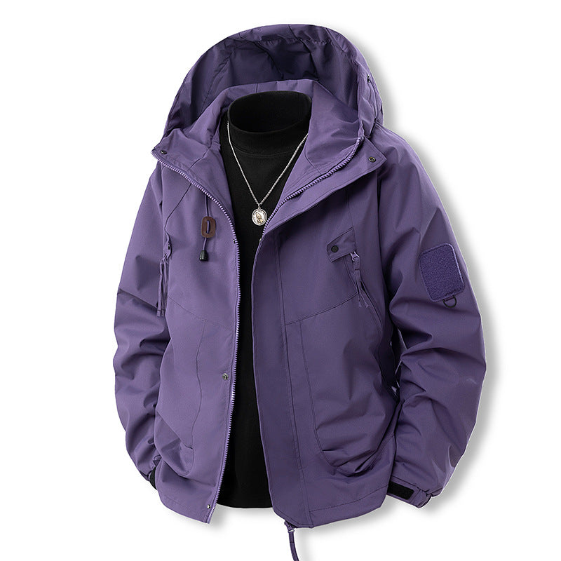 Herren Wetterfeste Outdoor-Jacke mit verstellbarer Kapuze