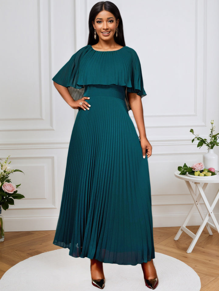 Damen Elegantes Plissee-Maxi-Kleid mit fließenden Ärmeln Echo Archiv