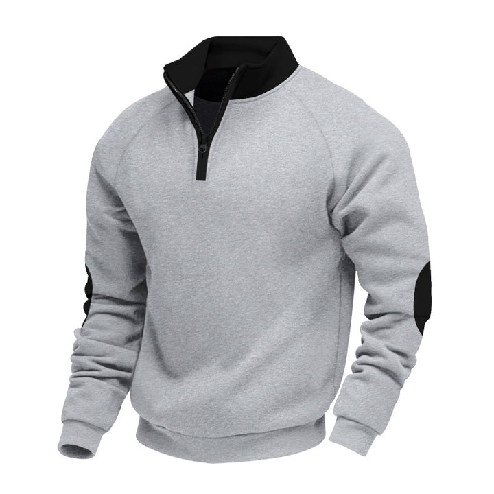 Herren sportlicher Pullover mit innovativem Reißverschluss und Kontrastarmdetails Echoarchiv