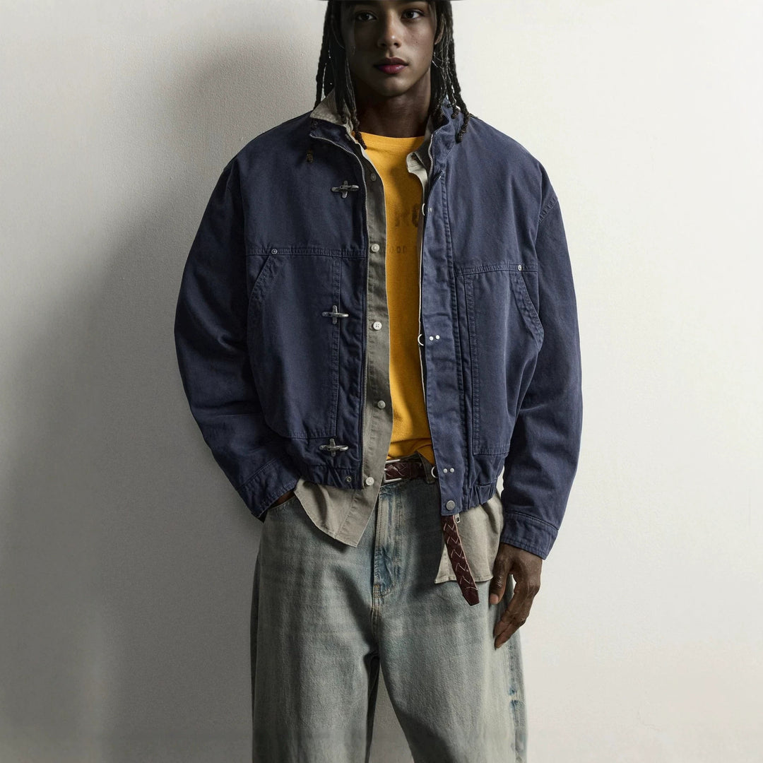 Herren Leichte Oversized Fieldjacke mit Stehkragen und Knebelverschlüssen Echo Archiv